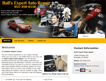 Tablet Screenshot of hallsexpertautorepair.com